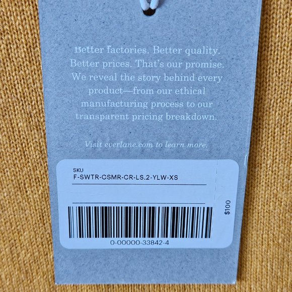 Everlane Women's Crew Neck Sweater - Mustard Yellow - Picture 4 of 8